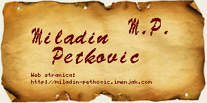 Miladin Petković vizit kartica